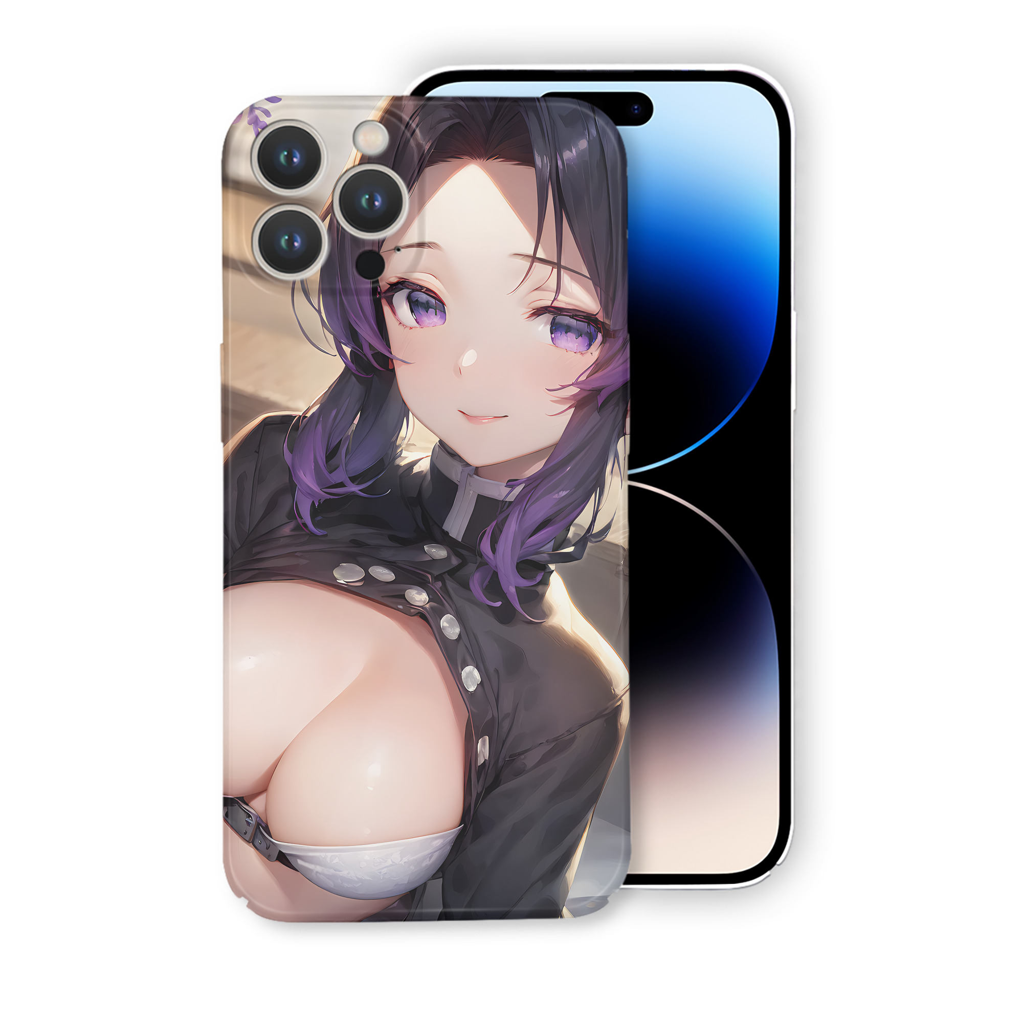 （画像用） 鬼滅の刃（きめつのやいば）蟲柱-胡蝶 しのぶ／こちょう しのぶ Kochou Shinobu 【iPhone 14シリーズ対応】ハードケース